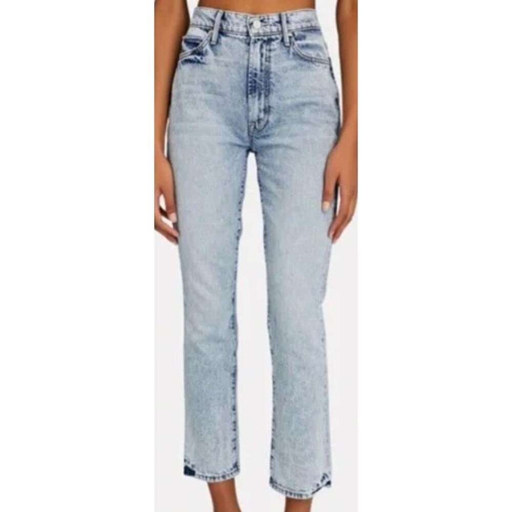 Mother The Swooner Rascal Ankle Jeans High Rise Signs & Symbols Acid Washed